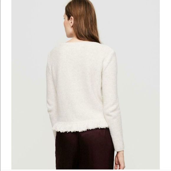 Lou & Grey Fringe Bottom Wool Sweater Pullover M - Picture 2 of 7